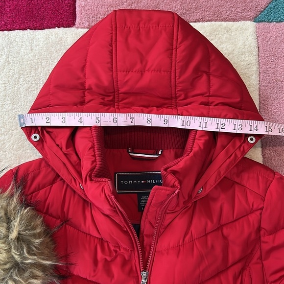 Tommy Hilfiger Chevron Removable Faux-Fur Trim Hooded Puffer Coat NWOT - Picture 12 of 17